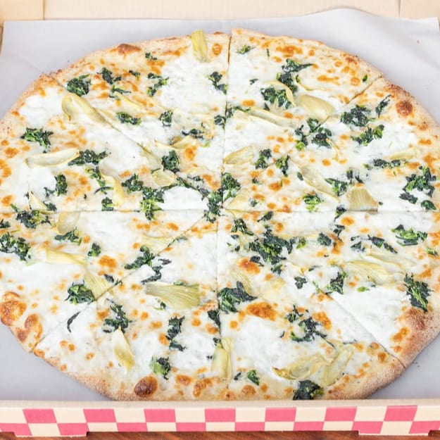 14'' Spinach Artichoke Pizza.