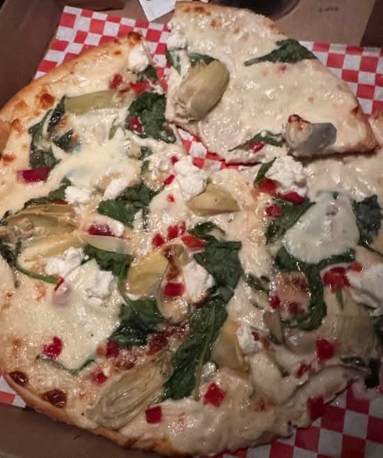 16'' Large Spinach Artichoke Pizza.